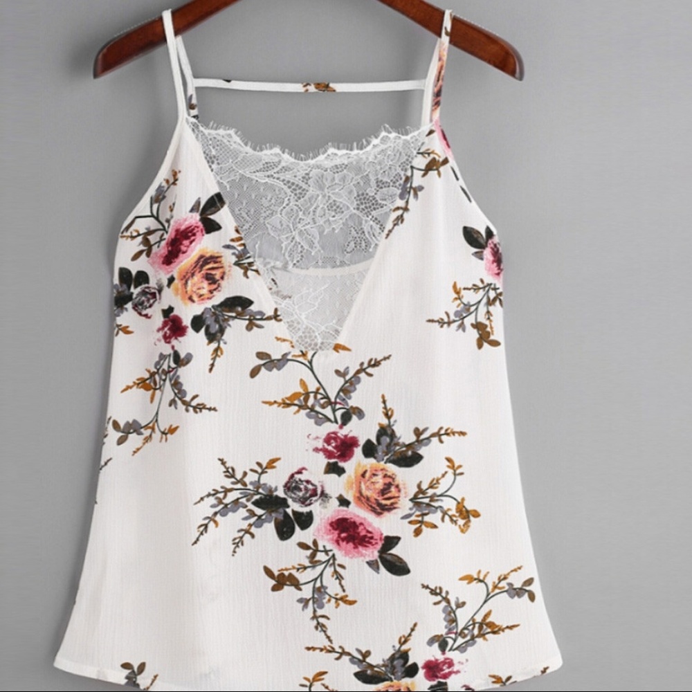 White Lace Flower Blouse